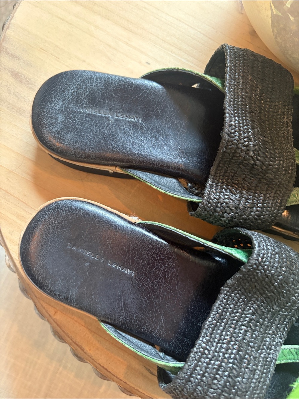 Daniella Lehavi Sahara Slides Green Reptilian Leather Size 40 - Picture 4 of 6